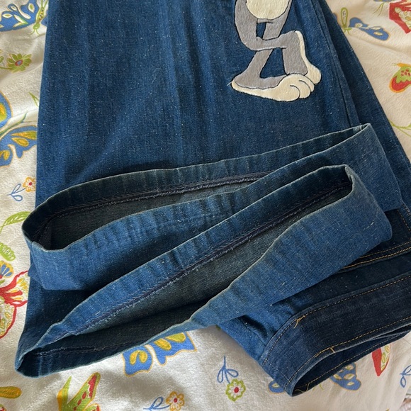 1970’s Vintage ANTONIO GUISEPPE embroidered Bugs Bunny denim jeans. - Picture 3 of 11